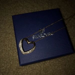 Authentic Swarovski gold heart necklace